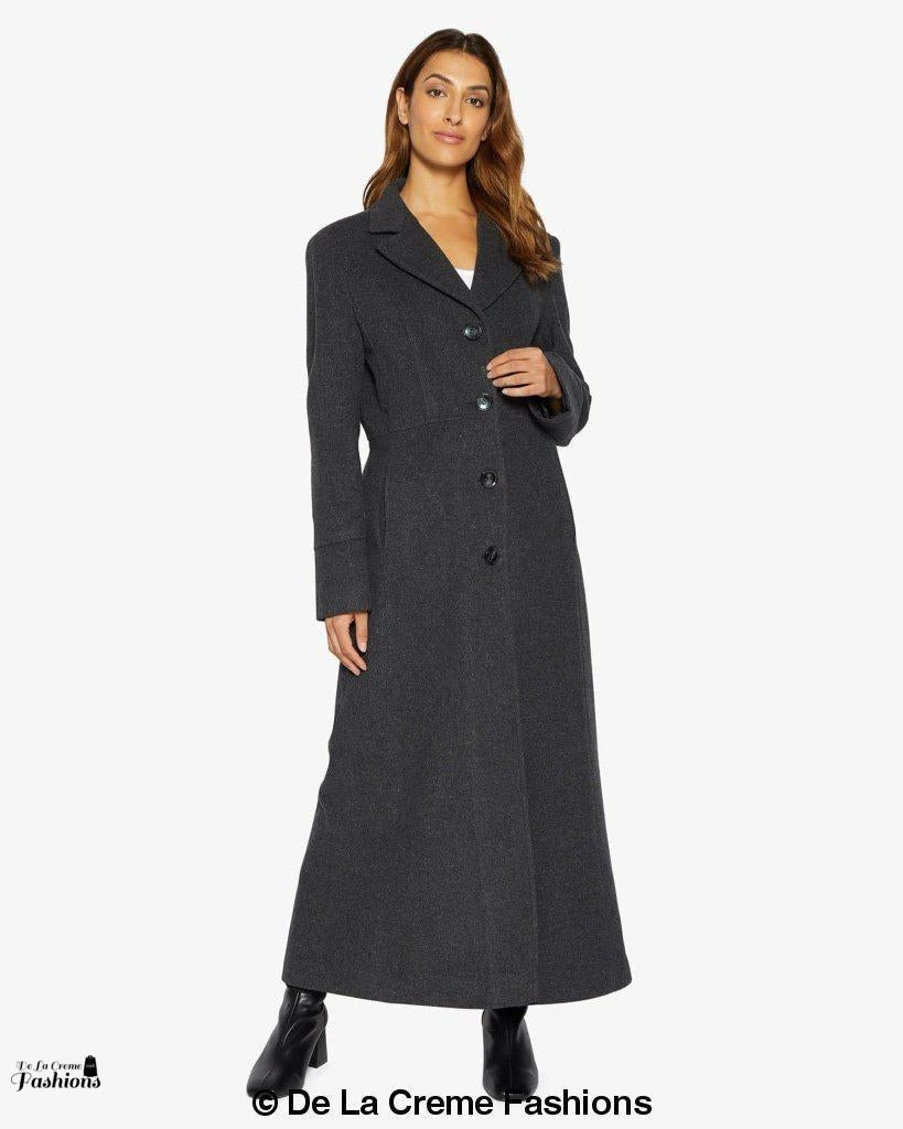 Slim Fit Wool Blend Longline Maxi Coat (1816) - Horizon Bliss