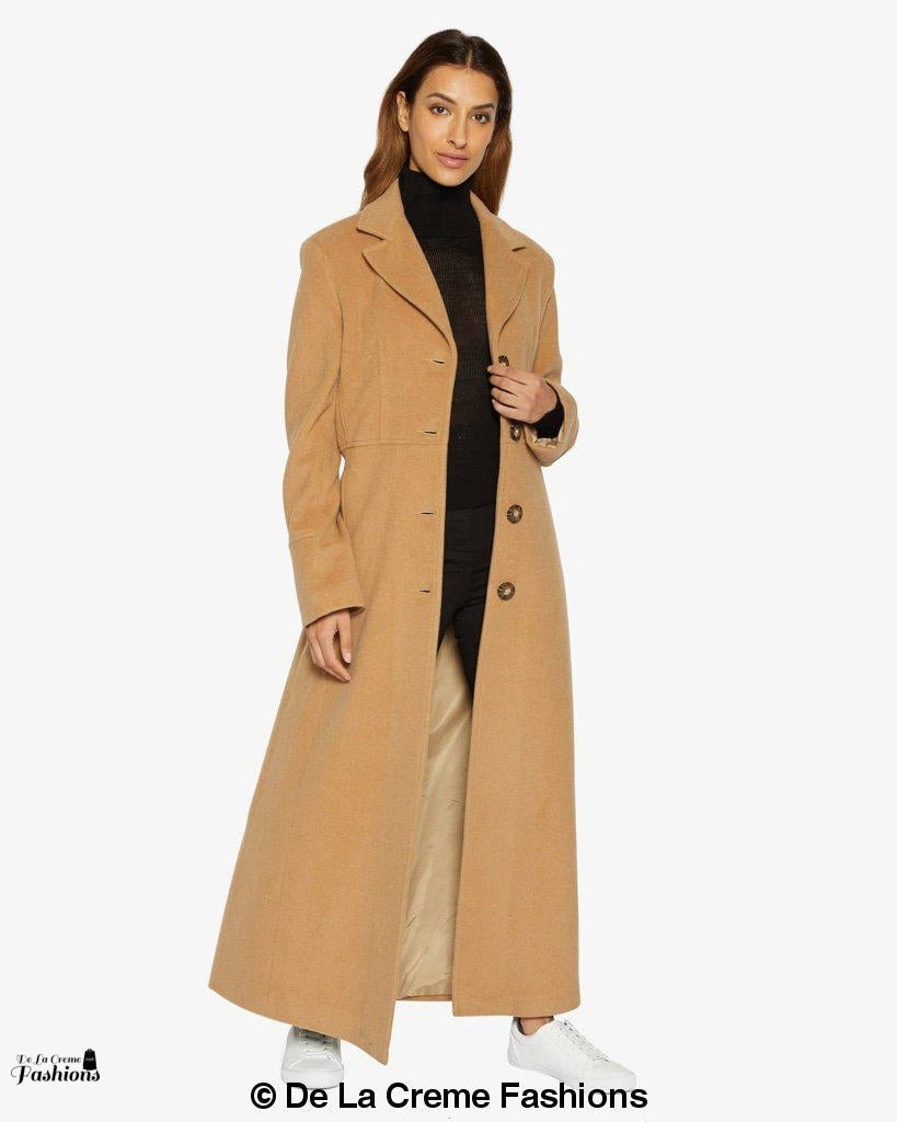 Slim Fit Wool Blend Longline Maxi Coat (1816) - Horizon Bliss