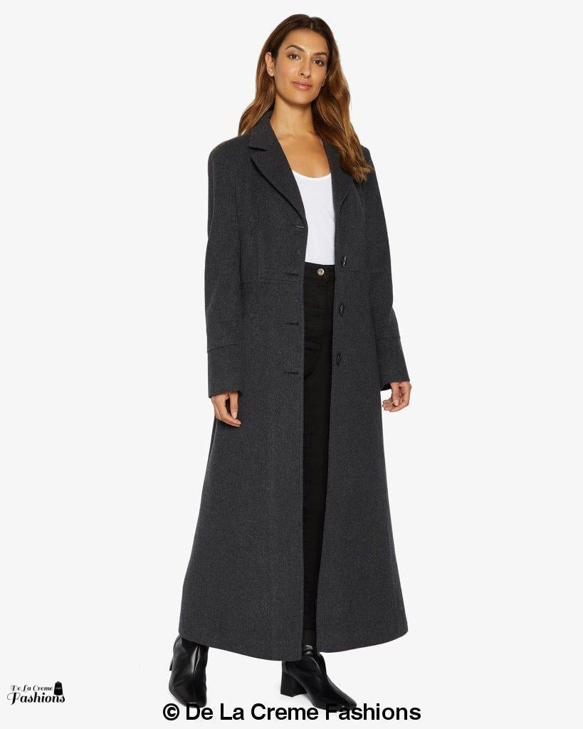 Slim Fit Wool Blend Longline Maxi Coat (1816) - Horizon Bliss