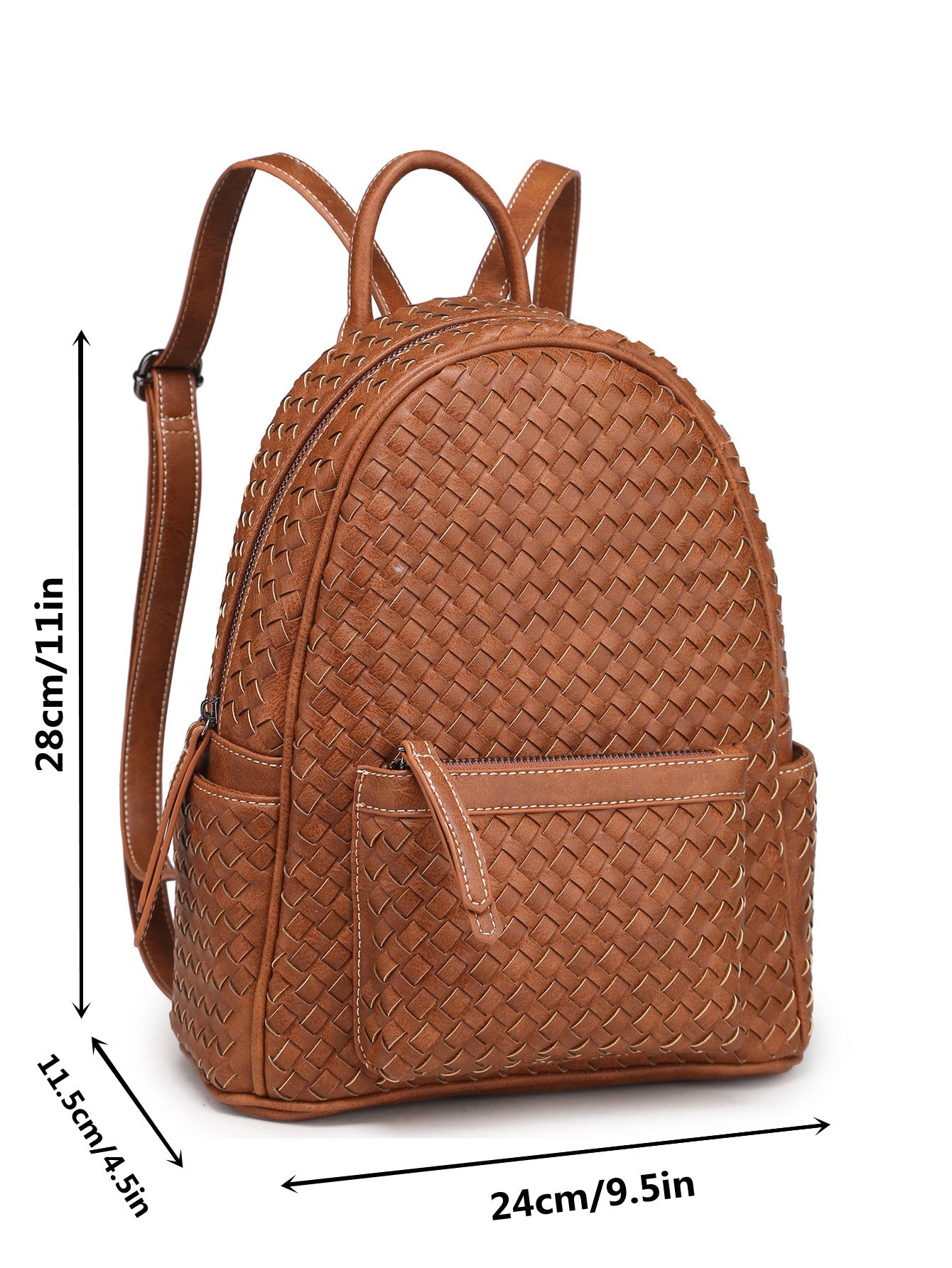 Woven backpack purse for women camel MT1086-13 BR - Horizon Bliss