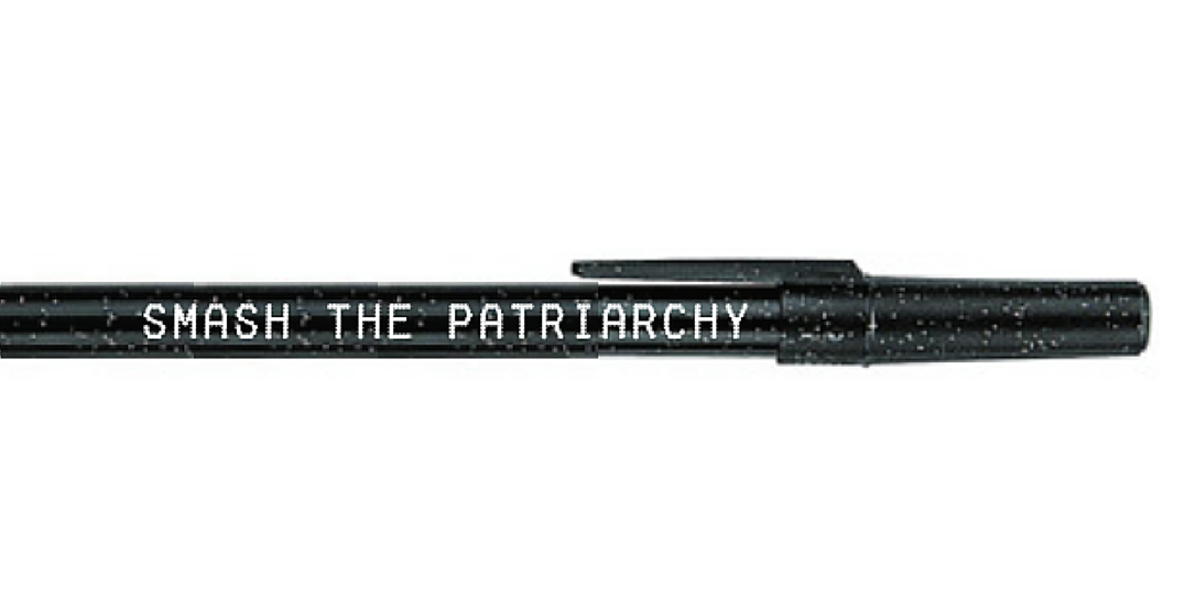 Smash the Patriarchy 6 Pens Black Sparkle Pen Pack