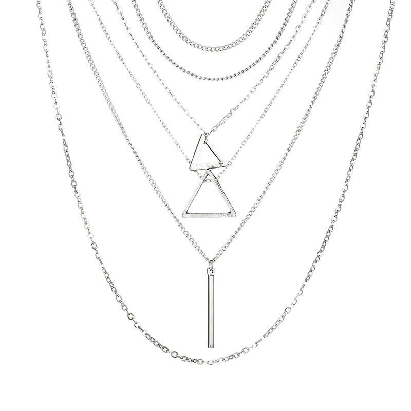 Double Triangle Multilayer Necklace - Horizon Bliss