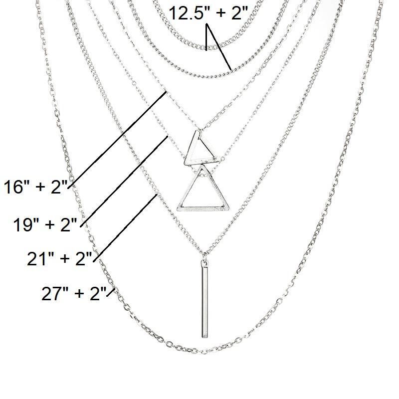 Double Triangle Multilayer Necklace - Horizon Bliss