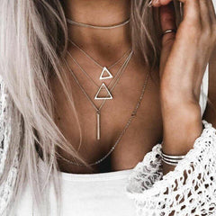 Double Triangle Multilayer Necklace - Horizon Bliss