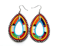 African handmade maasai beaded earrings, traditional Earrings - Horizon Bliss