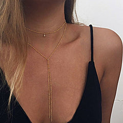 Double Lariat Choker Necklace - Horizon Bliss