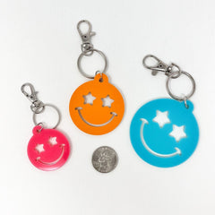 Stars Smiley Face Keychain - Horizon Bliss