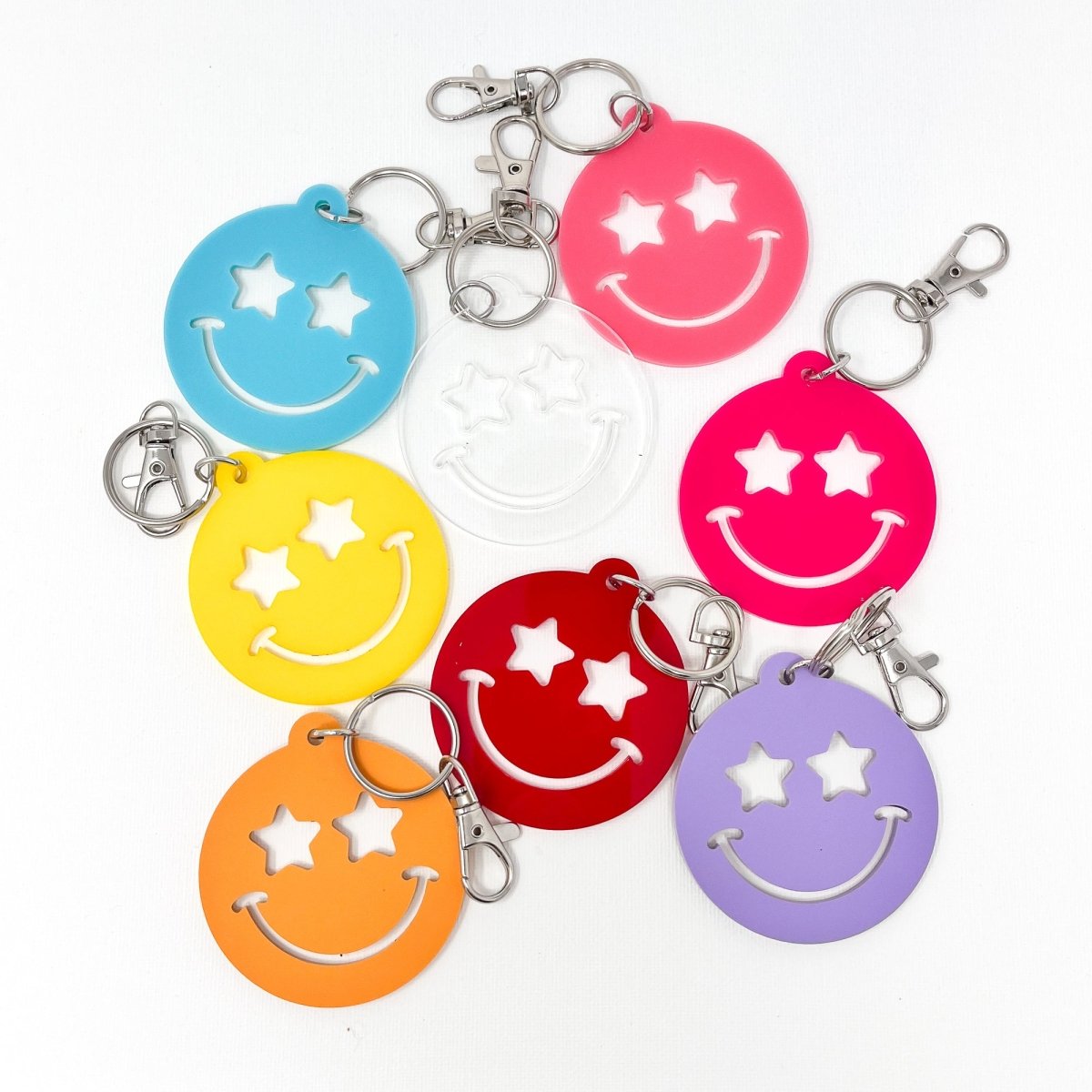 Stars Smiley Face Keychain - Horizon Bliss