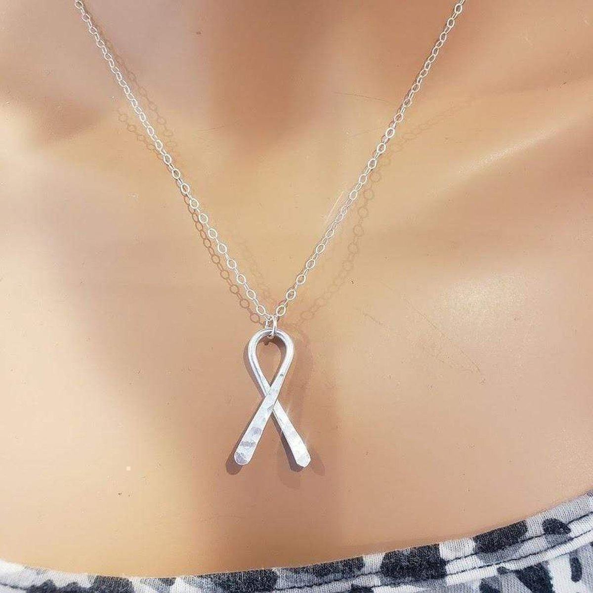 Sterling Silver Awareness Ribbon Necklace - Horizon Bliss