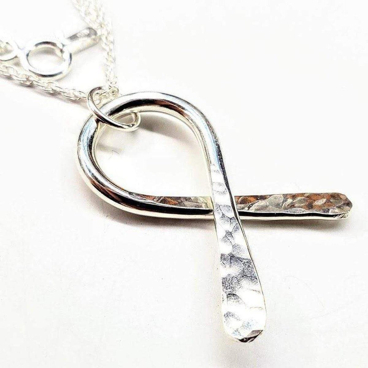 Sterling Silver Awareness Ribbon Necklace - Horizon Bliss