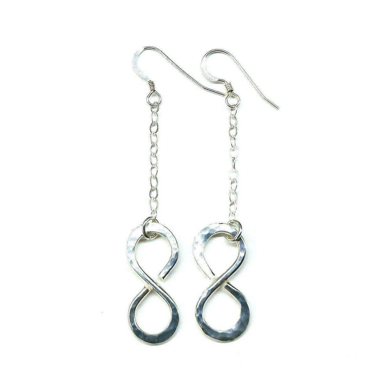 Sterling Silver Hammer Patterned Infinity Earrings