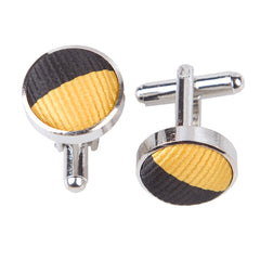 Striped Cufflinks - Yellow & Black