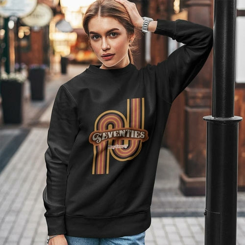 Womens Retro 70's Crewneck Sweatshirt - Horizon Bliss