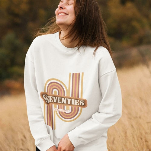 Womens Retro 70's Crewneck Sweatshirt - Horizon Bliss