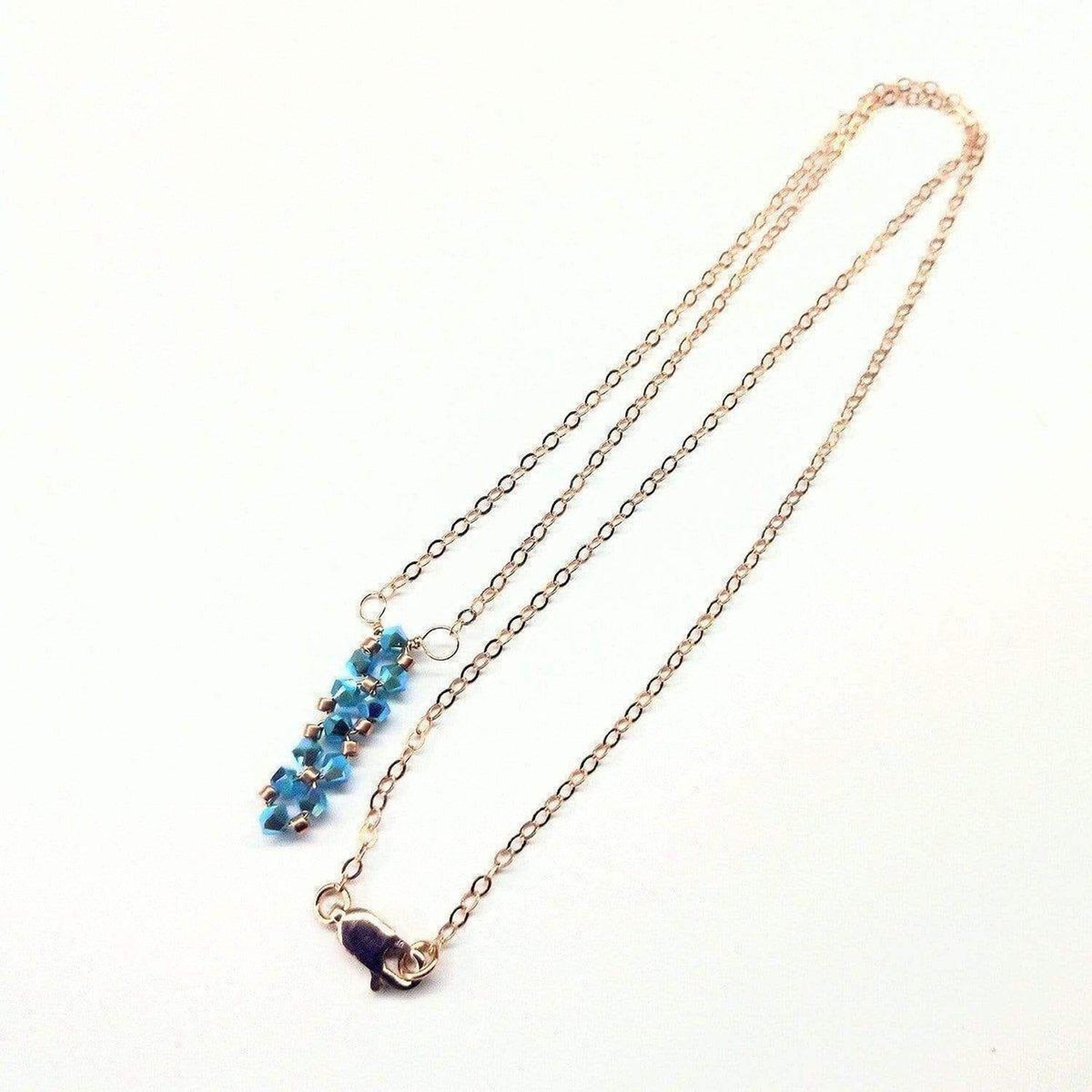 Tiny Super Sparkly Vertical Crystal Bar Necklace - Horizon Bliss