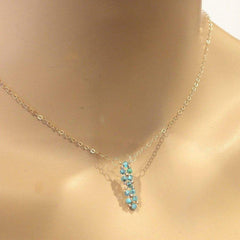 Tiny Super Sparkly Vertical Crystal Bar Necklace - Horizon Bliss