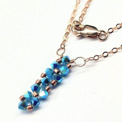 Tiny Super Sparkly Vertical Crystal Bar Necklace - Horizon Bliss