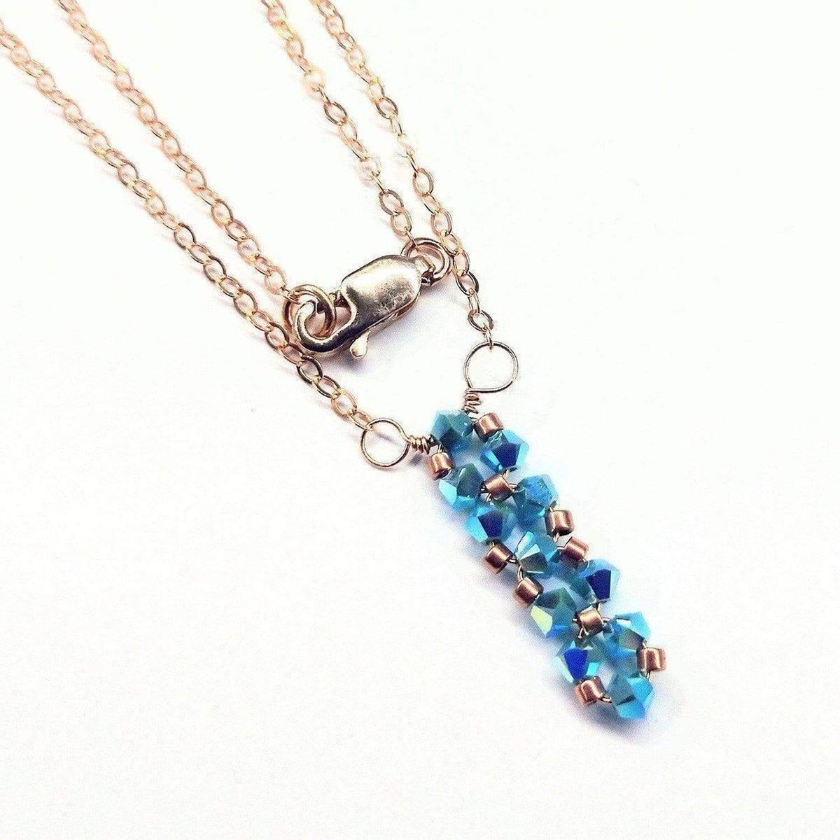 Tiny Super Sparkly Vertical Crystal Bar Necklace - Horizon Bliss