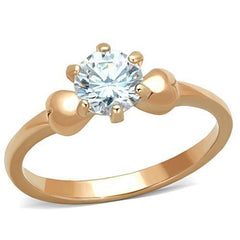 TK1596 - IP Rose Gold(Ion Plating) Stainless Steel Ring with AAA Grade