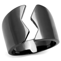 TK2268 - IP Light Black  (IP Gun) Stainless Steel Ring with No Stone