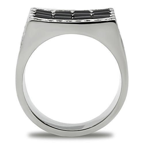 TK321 - High polished (no plating) Stainless Steel Ring with Top Grade