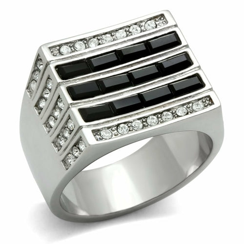 TK321 - High polished (no plating) Stainless Steel Ring with Top Grade