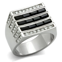 TK321 - High polished (no plating) Stainless Steel Ring with Top Grade