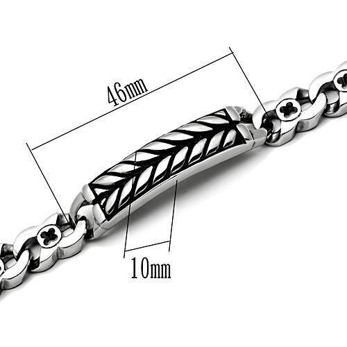 TK438 - High polished (no plating) Stainless Steel Bracelet with No