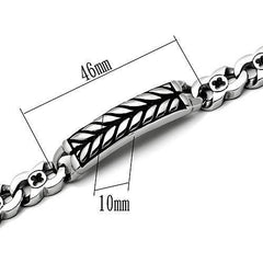 TK438 - High polished (no plating) Stainless Steel Bracelet with No