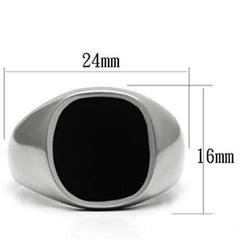 TK595 - High polished (no plating) Stainless Steel Ring with Epoxy  in