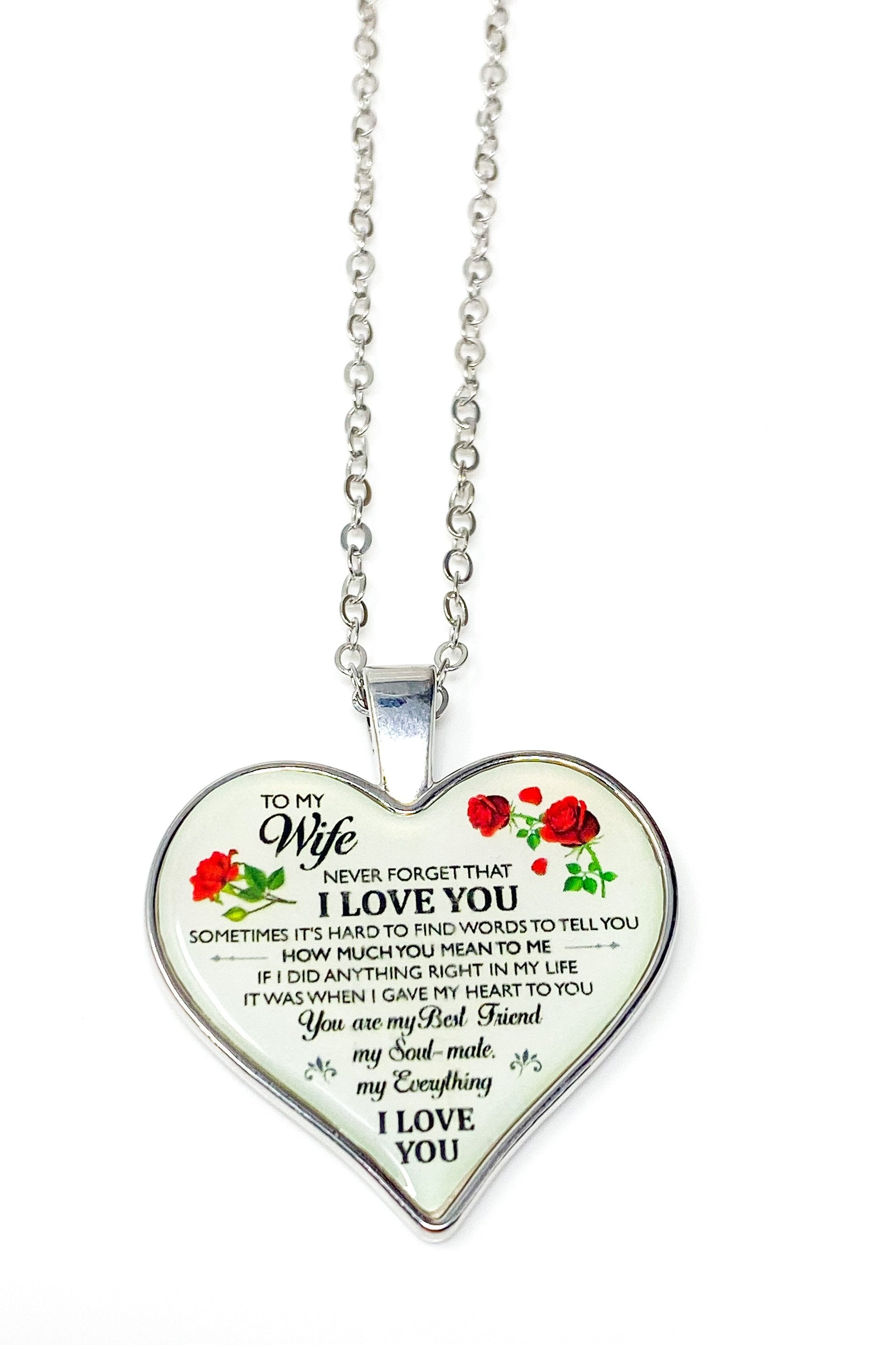 Necklace - To My Wife, I Love You Heart Keepsake - Horizon Bliss