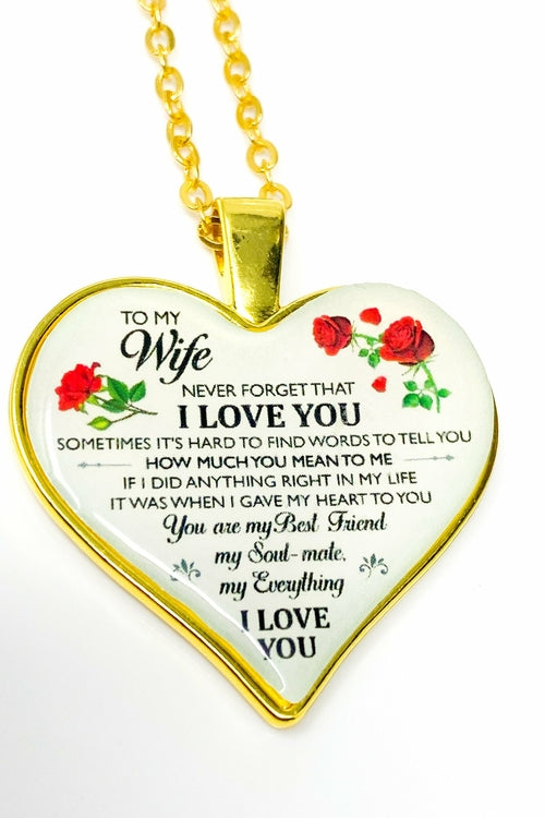 Necklace - To My Wife, I Love You Heart Keepsake - Horizon Bliss