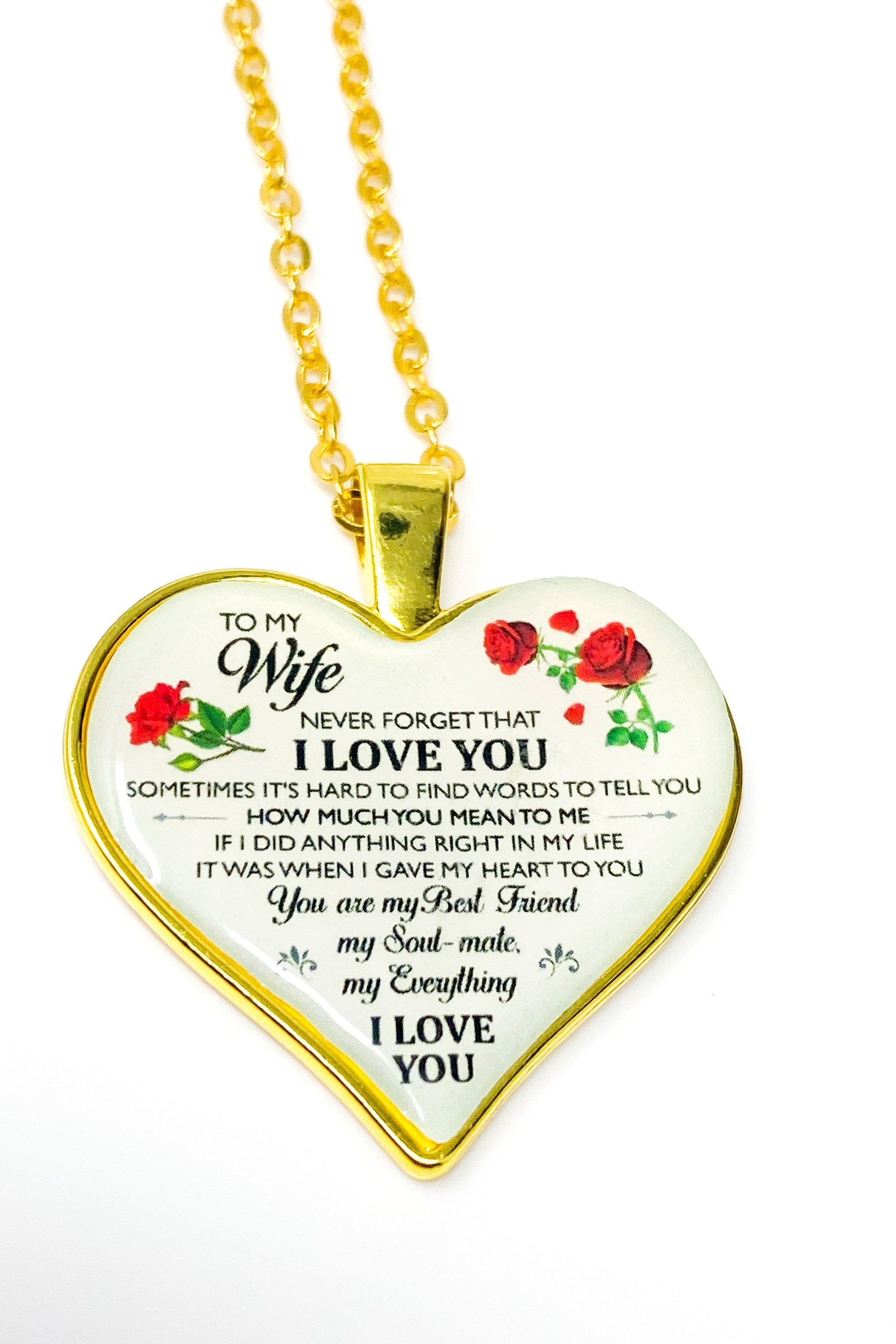 Necklace - To My Wife, I Love You Heart Keepsake - Horizon Bliss