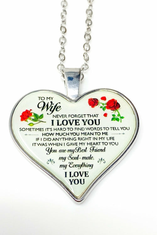 Necklace - To My Wife, I Love You Heart Keepsake - Horizon Bliss