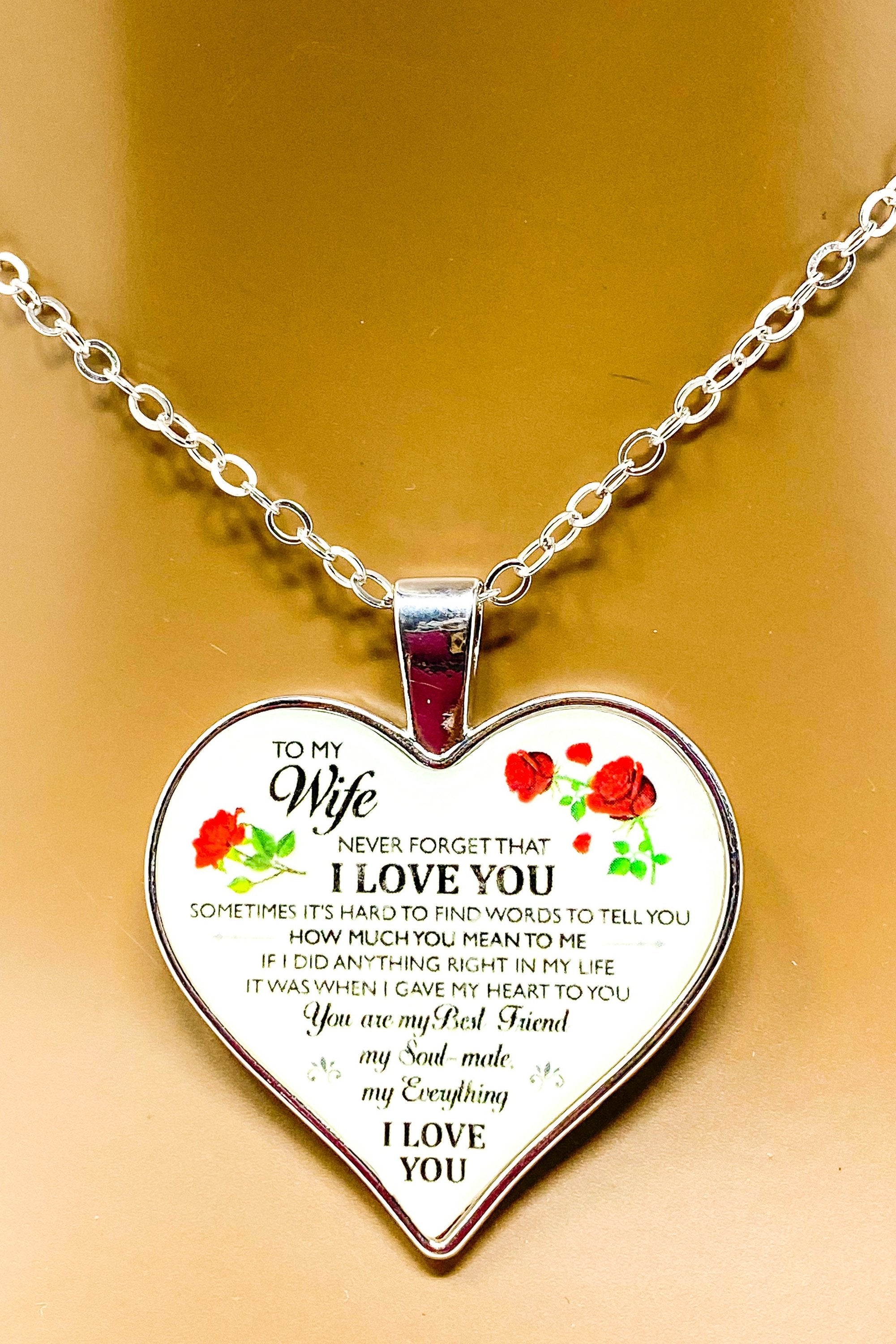 Necklace - To My Wife, I Love You Heart Keepsake - Horizon Bliss