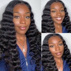 U Part Wig Loose Deep Human Hair Wigs For Black Women Brazilian Remy H - Horizon Bliss