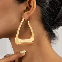 Triangular Gold Earrings - Horizon Bliss