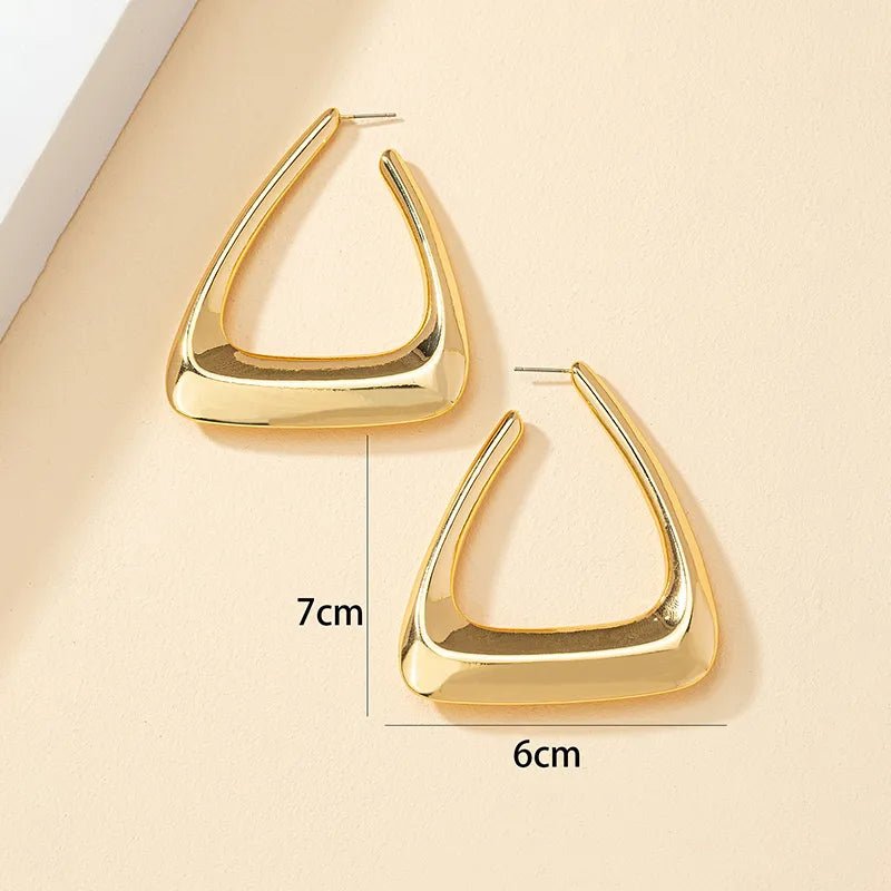 Triangular Gold Earrings - Horizon Bliss