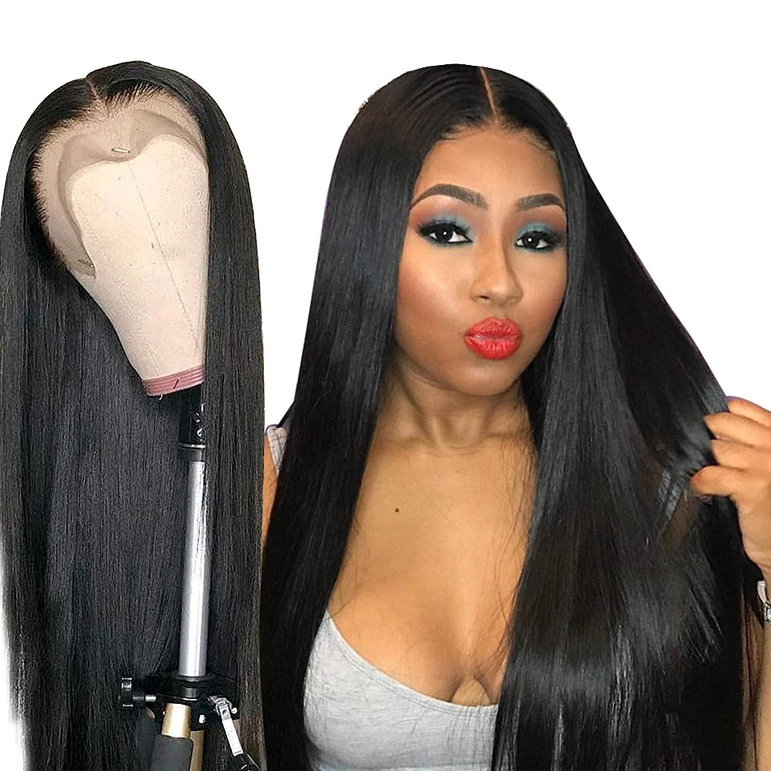 Transparent 13x1x6 Straight 13x4x1 T part Lace Frontal Human Hair Wigs - Horizon Bliss