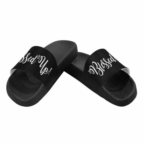 Womens Slides, Flip Flop Sandals, Blessed Up  Print - Horizon Bliss