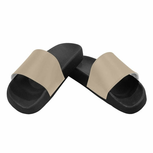 Womens Slides, Flip Flop Sandals, Dark Beige - Horizon Bliss