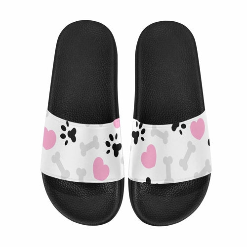 Womens Slides, Flip Flop Sandals, Doggie Love Paw Print - Horizon Bliss