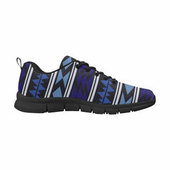 Womens Sneakers, Blue Aztec Print Running Shoes - Horizon Bliss