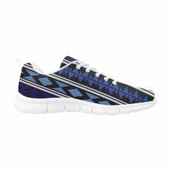 Womens Sneakers, Blue Aztec Print Running Shoes - Horizon Bliss