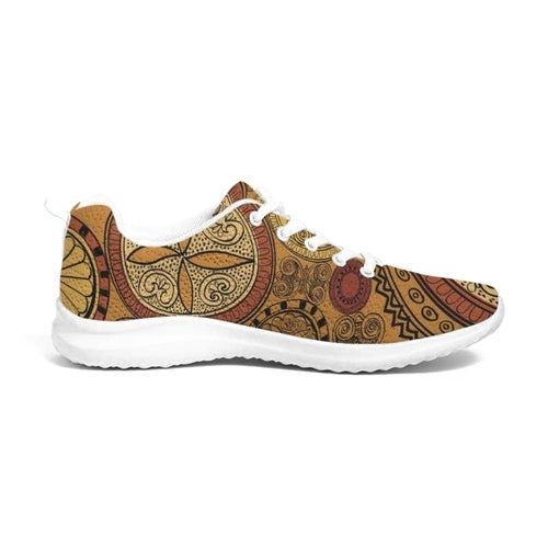 Womens Sneakers - Brown Paisley Style Canvas Sports Shoes / Running - Horizon Bliss