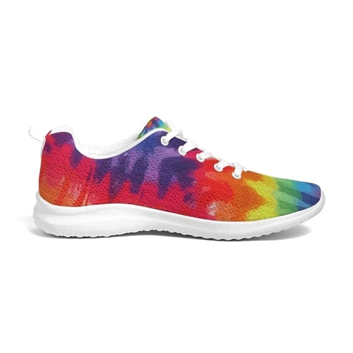 Womens Sneakers - Canvas Running Shoes, Multicolor Tie-dye Print