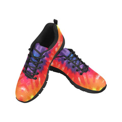 Womens Sneakers, Orange Tie-dye Running Shoes