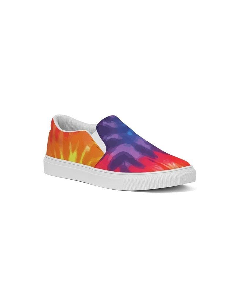 Womens Sneakers - Peace & Love Tie-dye Style Low Top Slip-on Canvas