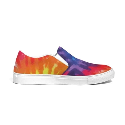 Womens Sneakers - Peace & Love Tie-dye Style Low Top Slip-on Canvas