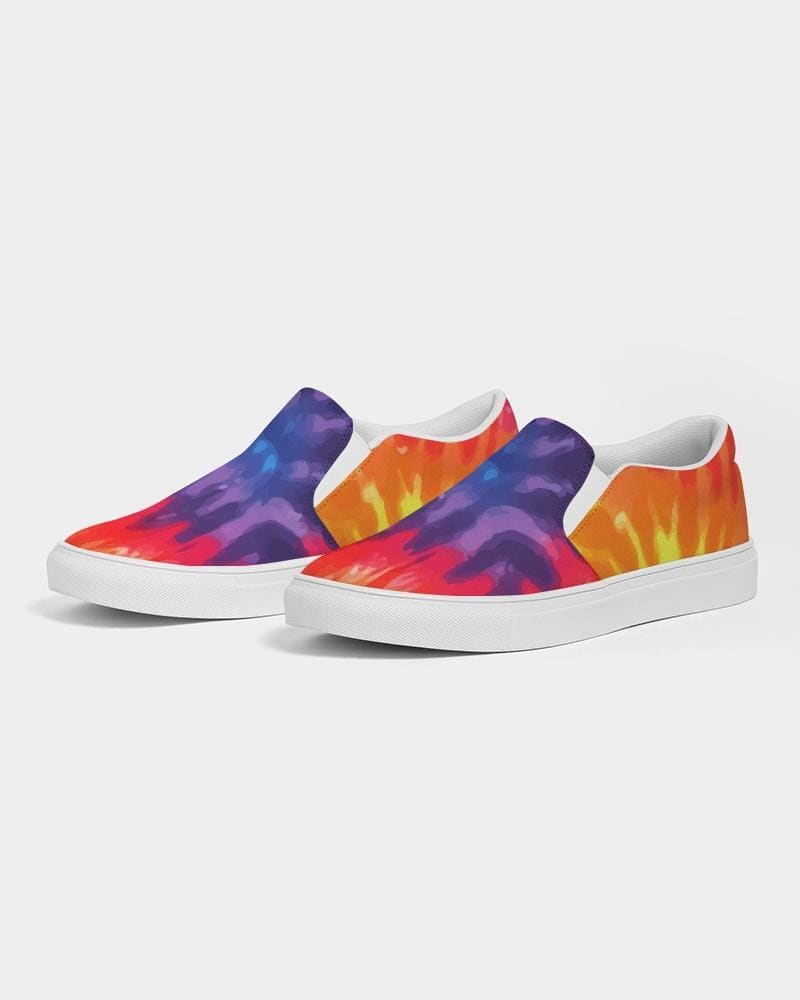 Womens Sneakers - Peace & Love Tie-dye Style Low Top Slip-on Canvas